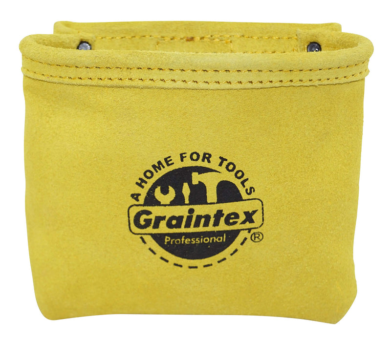 Graintex SS2076 Nail Pouch with Clip Yellow Color Suede Leather for Constructors, Electricians, Plumbers, Handyman - NewNest Australia