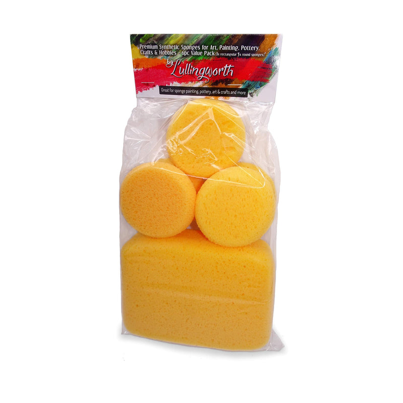 Premium Synthetic Art Crafts Sponges - 6pc Value Pack for Painting, Artists, Pottery, Face Paint, Crafts & Hobbies by Lullingworth® - NewNest Australia