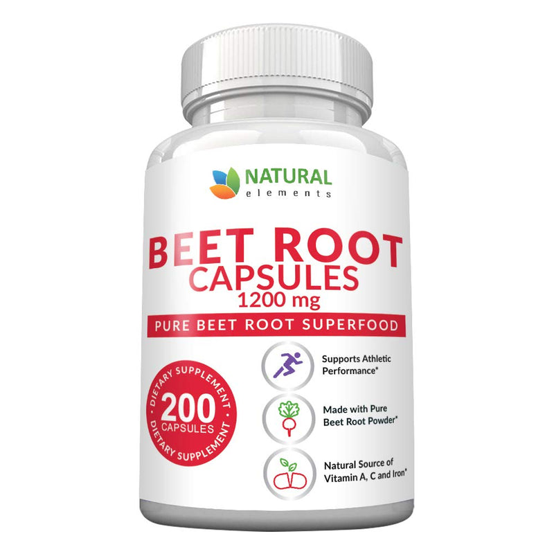 Beet Root Capsules - 1200mg Per Serving - 200 Beet Root Powder Capsules - Beetroot Powder Supports Blood Pressure, Athletic Performance, Digestive, Immune System (Pure, Non-GMO & Gluten Free) - NewNest Australia