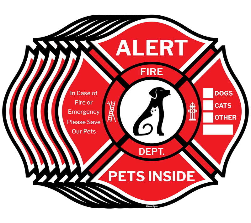 Clever Signs Pet Alert Sticker, Double-Sided 6,Rescue Pet Decals, Pet Alert Stickers for House Home Window Pet Door-Emergency Pet Kit, UV Resistant-Waterproof - NewNest Australia