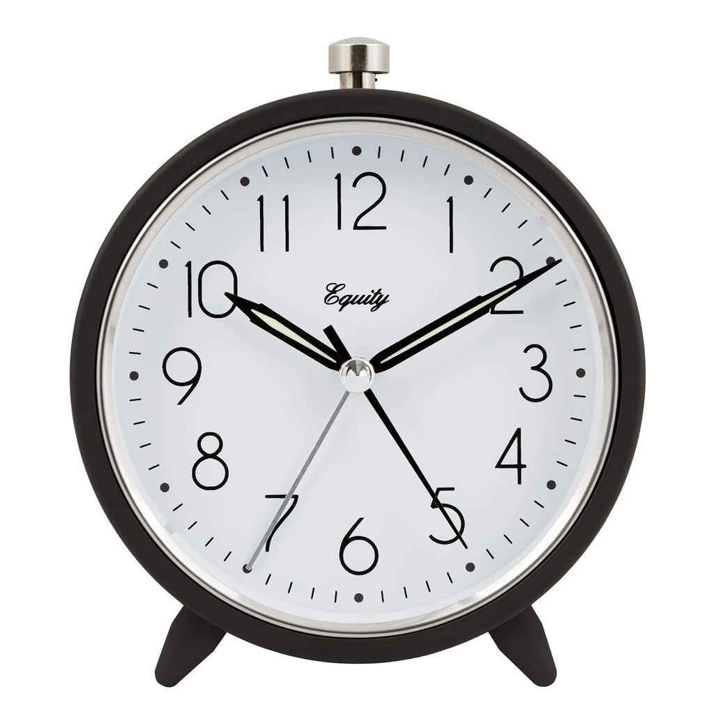 NewNest Australia - Equity by La Crosse 20091 5 Inch Round Quartz Metal Alarm Clock, Dark Gray 