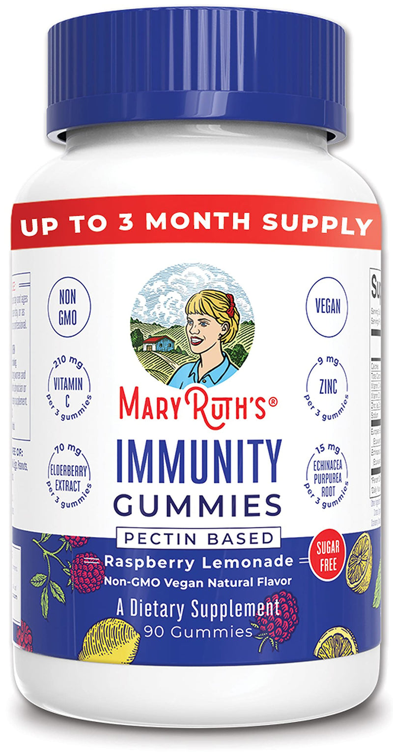 Immunity Gummies 5-in-1 by MaryRuth's (Raspberry Lemonade) | Powerful Blend of Zinc, Elderberry, Vitamin C, Vitamin D, and Echinacea for Kids & Adults | Vegan, Non-GMO, Gluten Free | 90ct 1 - NewNest Australia