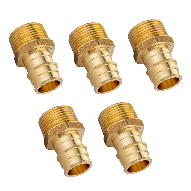 (Pack of 5) EFIELD Pex A 3/4"x 3/4" Male NPT Adapter Expansion Fitting,F1960 LEAD FREE-5 Pieces - NewNest Australia