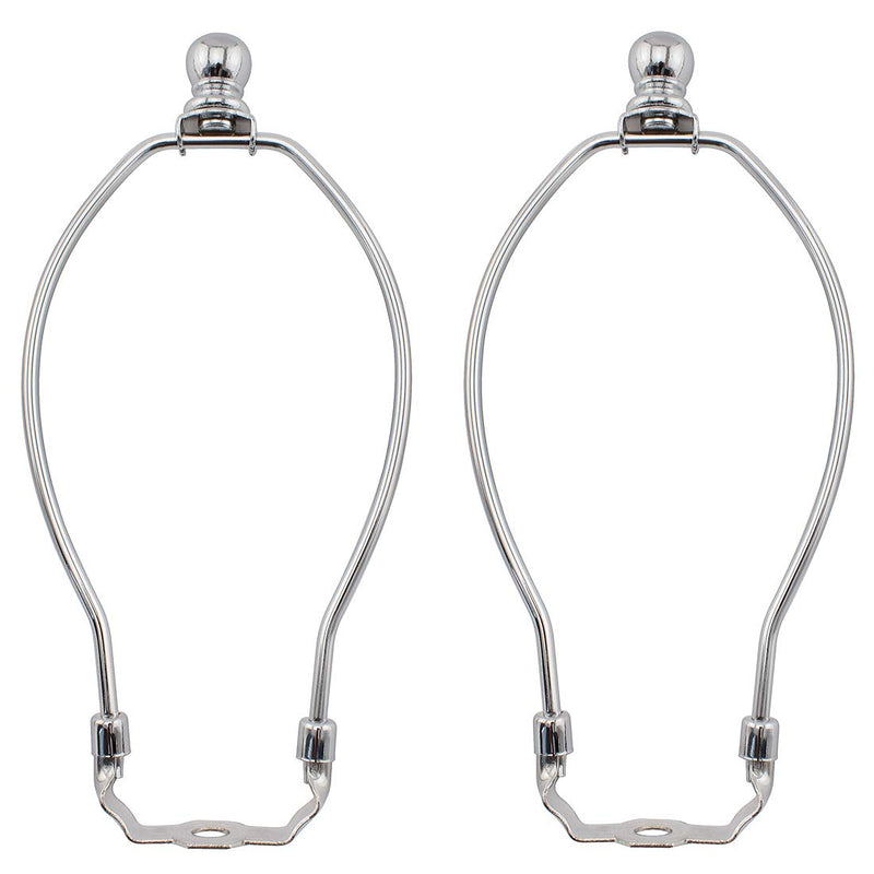OZXNO 2-pack 6 Inch Lamp Shade Harp Holder Horn Frame Lamp Shade Bracket with Light Base and Ball Lamp Finial DIY Lighting Replacement Accessories for Table/Floor Lamps (Sliver) - NewNest Australia
