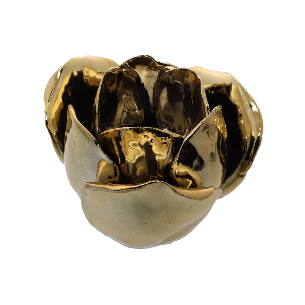 NewNest Australia - Li'Shay Gold Metal Tealight Votive Flower Candle Holder - Shiny 