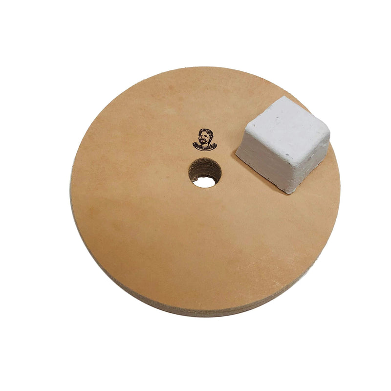 5" (3/4" Width) Leather Honing Wheel - Fits 1/2" Arbor - Buffing Compound Incl - NewNest Australia