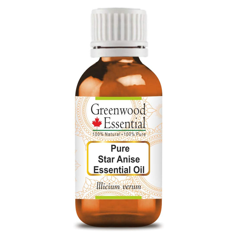 Greenwood Essential Pure Star Anise Essential Oil (lllicium verum) Premium Therapeutic Grade for Hair, Skin & Aromatherapy 30ml (1.01 oz) 30ml (1.01 Ounce) with Plastic Euro Dropper - NewNest Australia