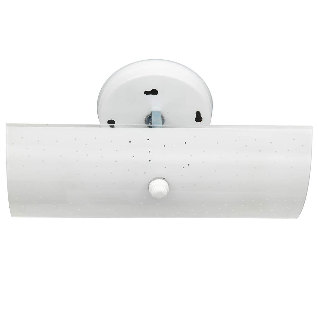 Sunlite 41309-SU Dual Wall Mounted Vanity Light Fixture, 2 Medium Base Sockets (E26), Frosted Glass Shade, Ideal for Bathroom or Powder Room, UL Listed, White Finish - NewNest Australia