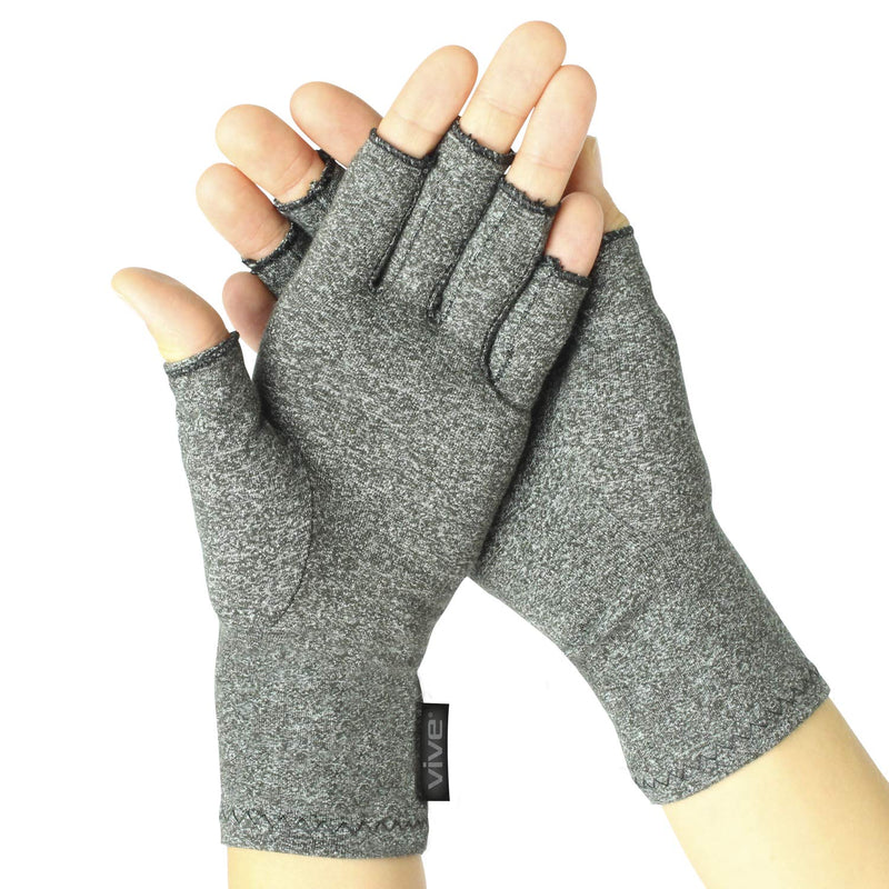 Vive Arthritis Gloves - Men, Women Rheumatoid Compression Hand Glove for Osteoarthritis- Arthritic Joint Pain Relief - Carpal Tunnel Wrist Support - Open Finger, Fingerless Thumb for Computer Typing X-Small (1 Pair) - NewNest Australia