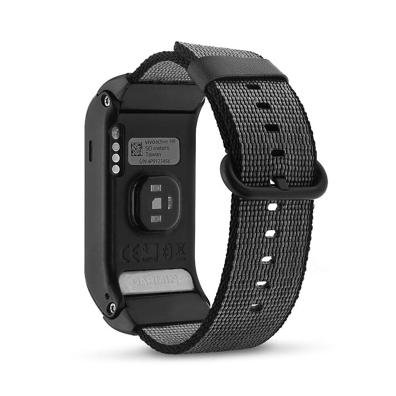 C2D JOY Classic Nylon Weave Band Compatible with Garmin vivoactive HR Watch Bands Replacement Accessory Strap Large (Fits 6.7-9.0" wrists) Black - NewNest Australia