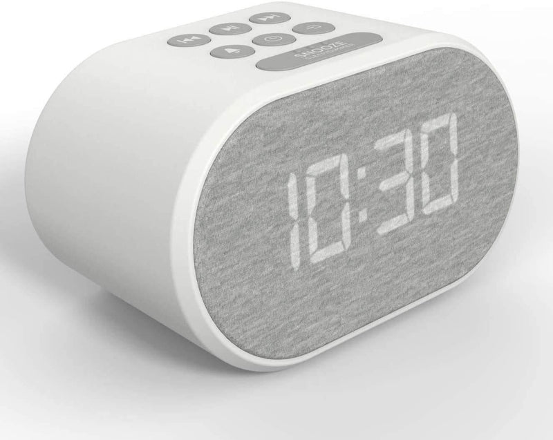 NewNest Australia - i-box Alarm Clock Bedside Non Ticking LED Backlit Alarm Clock with USB Charger & FM Radio, 5 Step Dimmable Display - Wall Outlet Powered with Battery Backup 