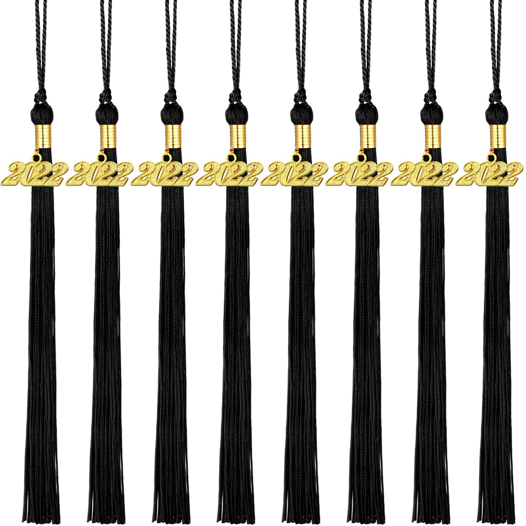 8 Pieces Graduation Tassel Graduation Cap Tassel with 2022 Year Charm for Graduation Parties, 9.4 Inches (Black) Black - NewNest Australia