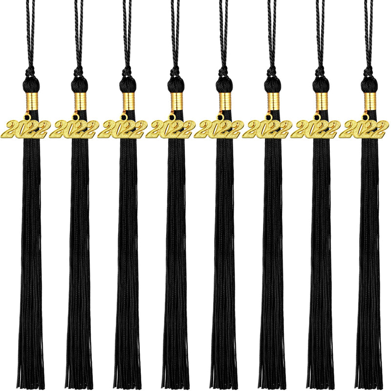 8 Pieces Graduation Tassel Graduation Cap Tassel with 2022 Year Charm for Graduation Parties, 9.4 Inches (Black) Black - NewNest Australia