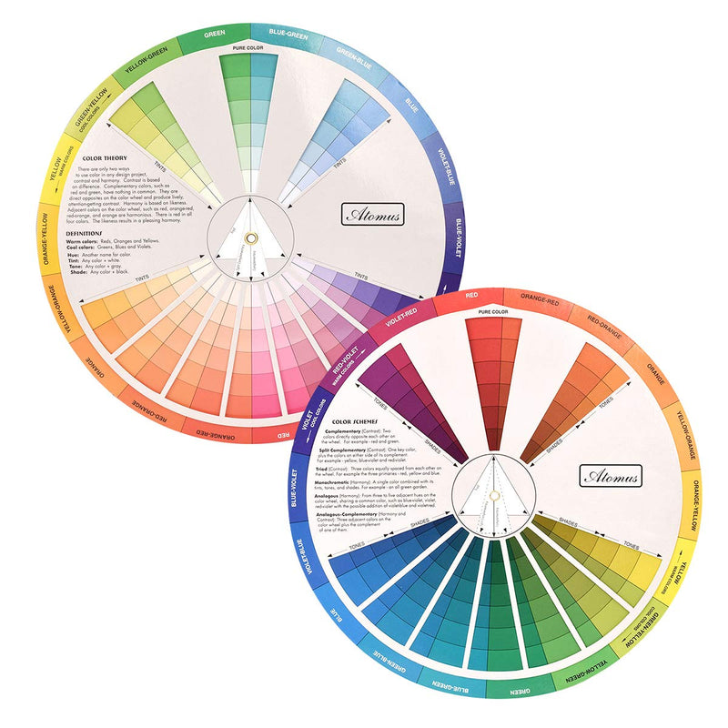 Creative Color Wheel, Paint Mixing Learning Guide Art Class Teaching Tool for Makeup Blending Board Chart Color Mixed Guide Mix Colours (9.25inch) - NewNest Australia