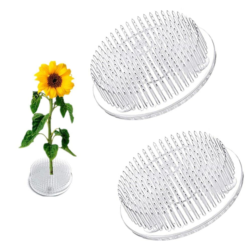 2Pcs Clear Japanese Floral Frogs 70mm/2.76" Plastic Ikebana Cut Flower Kenzan Flower Arrangement Pin Frog Holder with 3 Suction Cups on Bottom - NewNest Australia