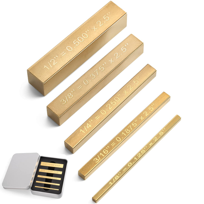 Brass Setup Blocks Height Gauge Set - Set of 5 Accurate Table Saw Accessories for Woodworkers - Bars Include Laser Engraved Size Markings - NewNest Australia
