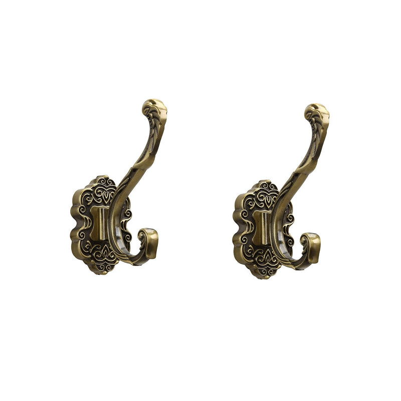 NewNest Australia - SDH Rustic Robe Hooks, Towel Hooks, Wall Mounted, Vintage, Bedroom, Hall Way, Aluminum Alloy, Antique Bronze Anodizing, Pack in 2 Pcs Antique Bronze X 2 Single Hooks 