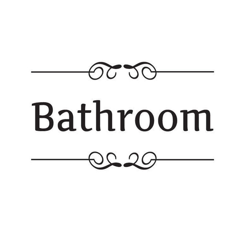 Bestjybt DIY Removable Washroom Toilet Bathroom WC Sign Door Accessories Wall Sticker Home Decor (Bathroom) - NewNest Australia