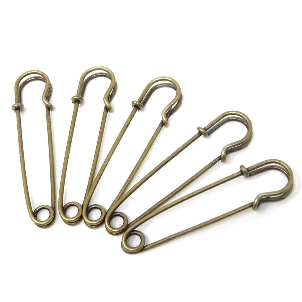 Honbay 30PCS 5cm/2Inch Brooches Heavy Duty Safety Pins for Blankets, Sweaters, Shawls, Kilts, Crafts (Bronze) Bronze - NewNest Australia