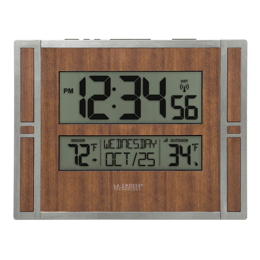 NewNest Australia - La Crosse Technology BBB86088 Atomic Digital Wall Clock, Golden Brown 