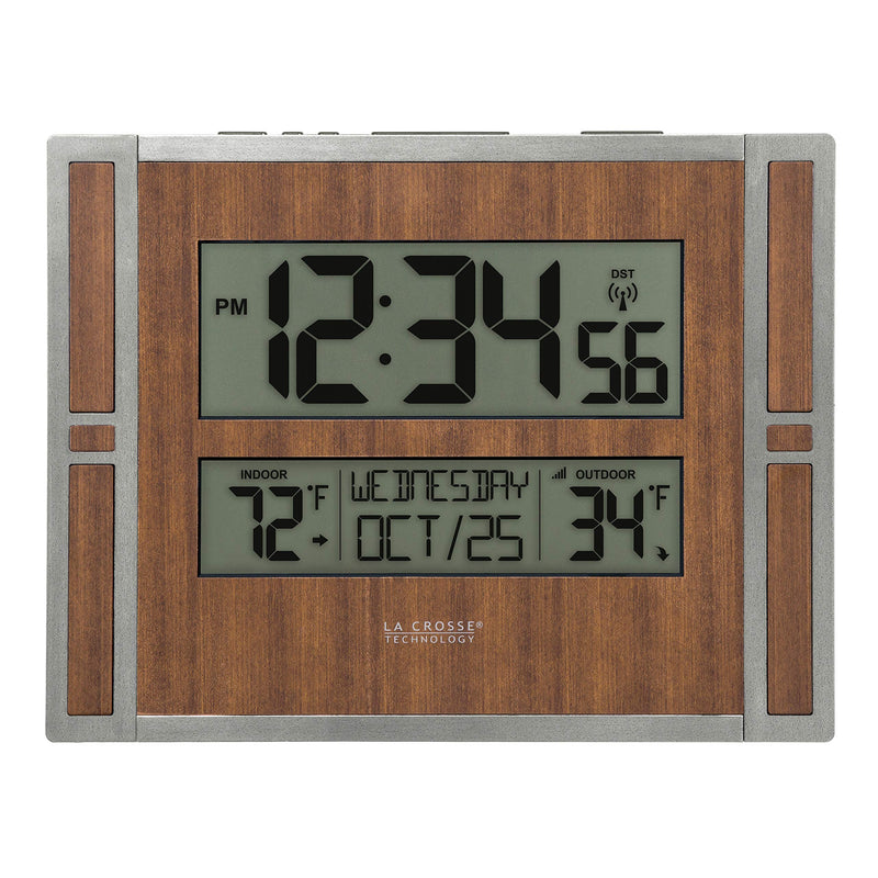 NewNest Australia - La Crosse Technology BBB86088 Atomic Digital Wall Clock, Golden Brown 