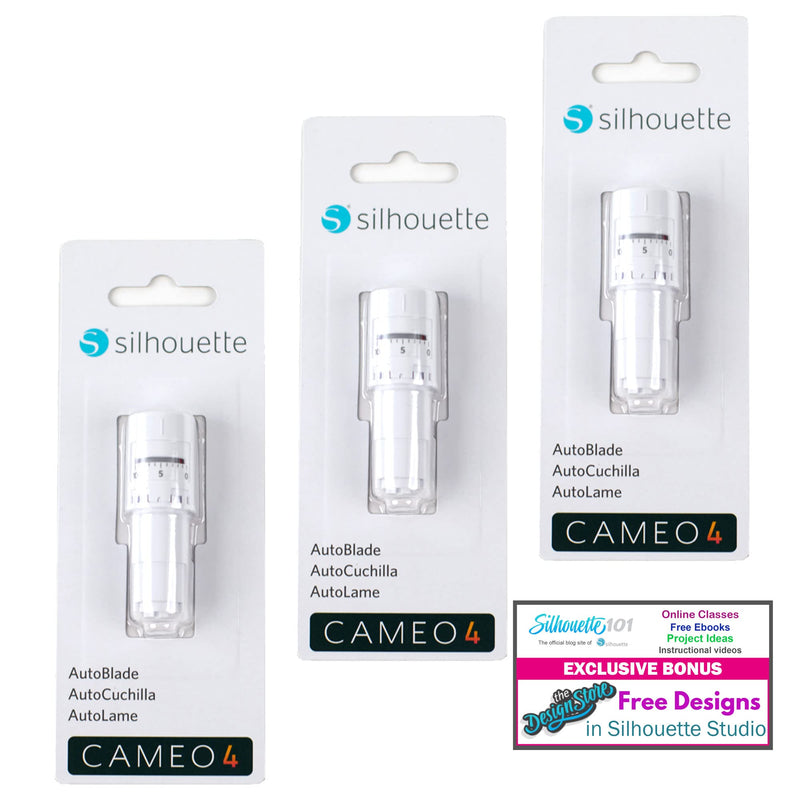 Silhouette AutoBlade New Design- Pack of 3 Blades for Use with Cameo 4 with 50 Bonus Designs - NewNest Australia