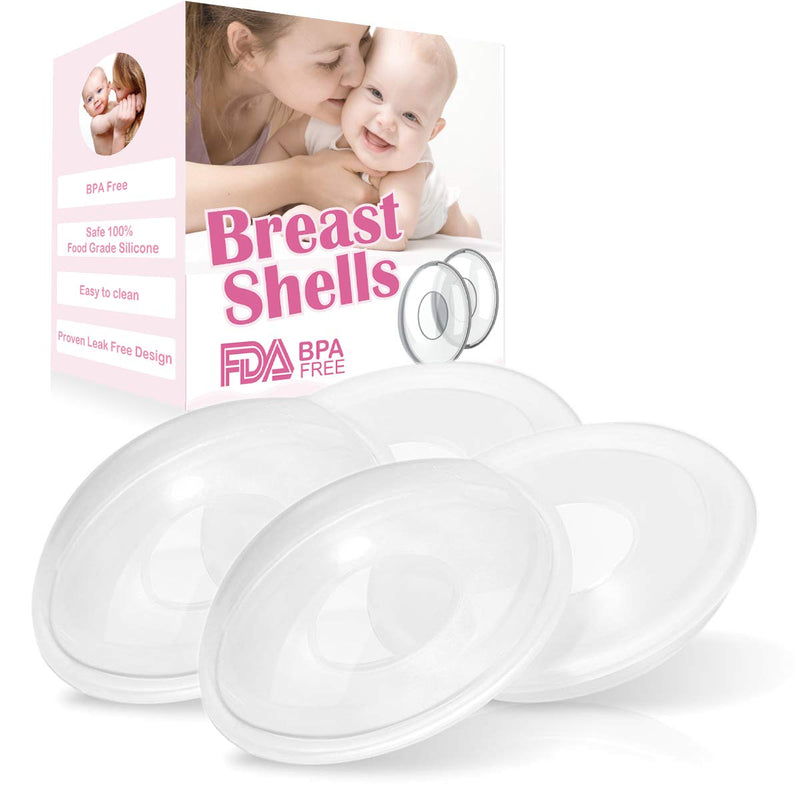 Breast Shells Milk Saver for Breastfeeding, 4 Pack BPA Free Breast Shield Nursing Cups Protect Sore Nipples Breast Milk Collection Shells - NewNest Australia
