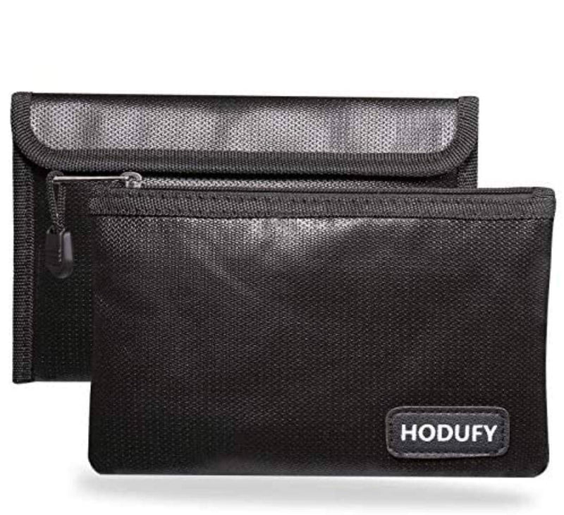 Hodufy Small Fireproof Bag, 5 x 8 inches Non-Itchy Fireproof Money Bag, Fireproof Cash Bag, Bank Fireproof Bag Set for Valuables - Passport, Bank Deposit, Keys (2-Pack) - NewNest Australia