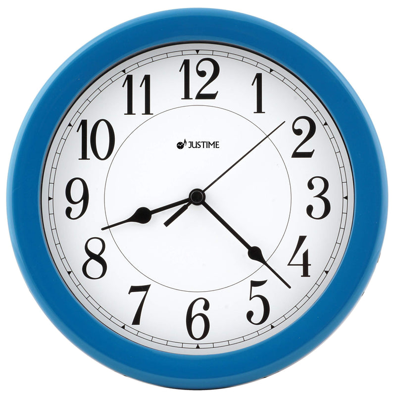 NewNest Australia - ISHIWA 8.5 inch Simply High-end Plastic Decorative Wall Clock, Water Resistant, Special for Small Space, Office, Boats, RV (W86030-W Blue) W86030-w Blue 