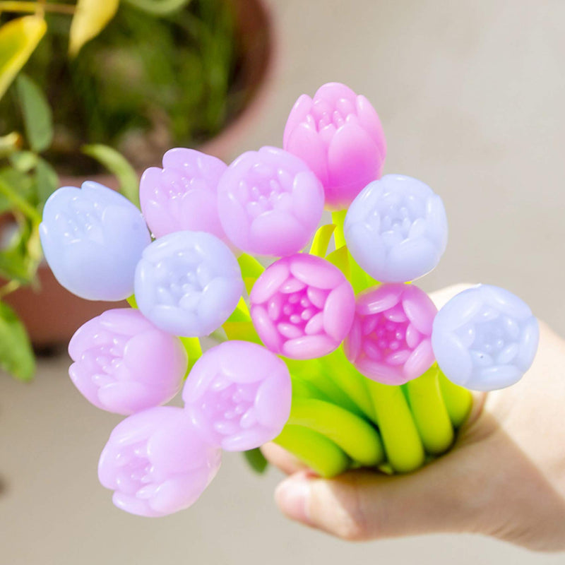 Yarachel Color Changing Flower Pens - Pack of 30 Ballpoint Pens Creative Gel Ink Rollerball Pen for School Home Office Stationery Store Kids Girls Gift, Black 0.38mm (Tulip) Tulip - NewNest Australia