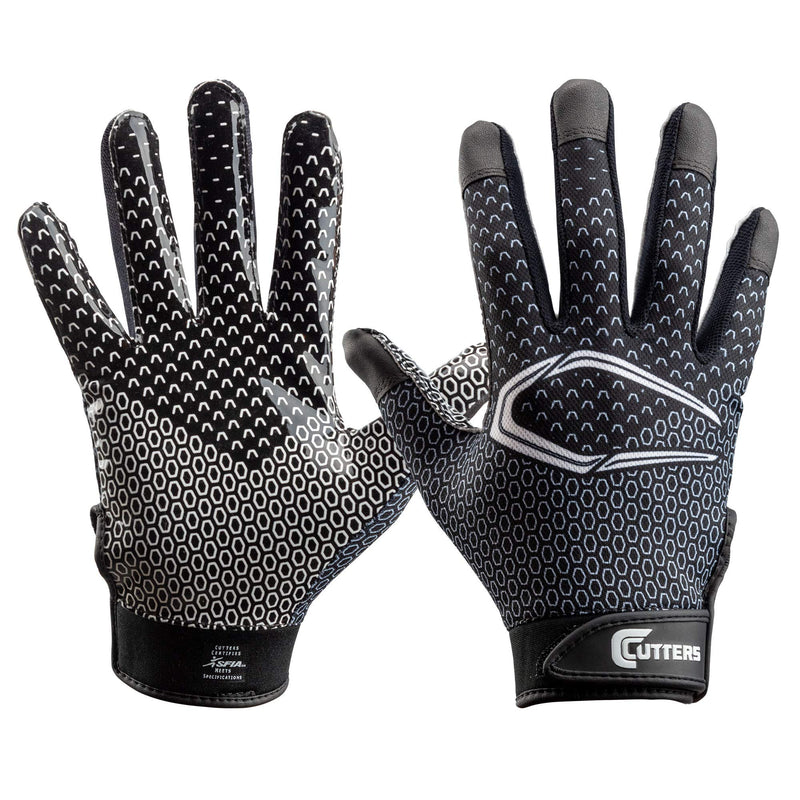 Cutters Football Glove Game Day Receiver. Silicone Grip Glove for Receivers. Adult and Youth Sizes Youth: L/XL Black Fade - NewNest Australia