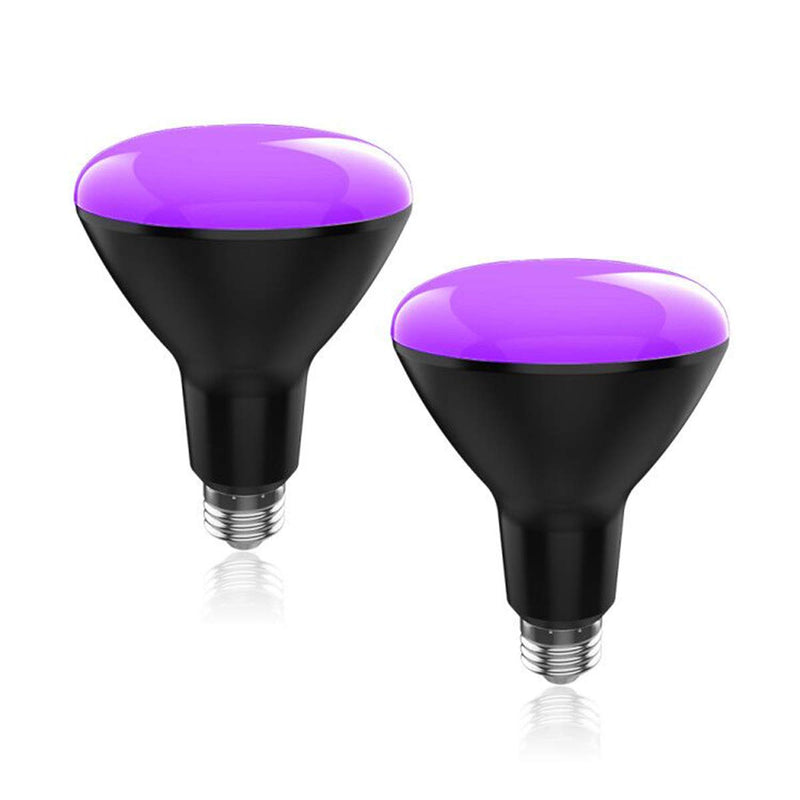 LED UV Black Light Bulbs 15W(100w Equivalent) BR30 E26 Medium Base, UVA Level, 385-410nm, Glow-in-The-Dark UV Blacklight for Body Paints, Fluorescent Posters, Wedding Party(2 Pack) - NewNest Australia