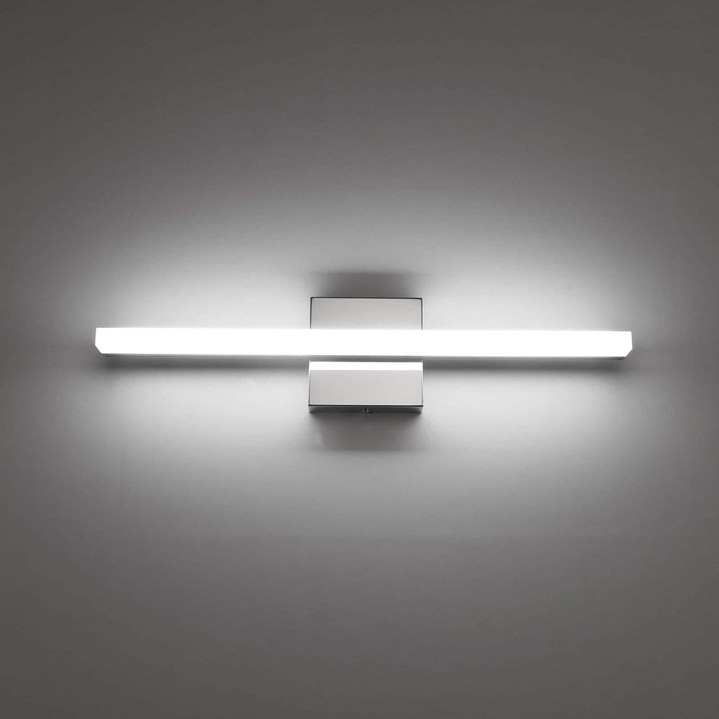 Combuh LED Bathroom Vanity Light 16 Inch 9w Mirror Lighting Fixture Wall Lamp Indoor Modern Cool White 6000K Chrome - NewNest Australia