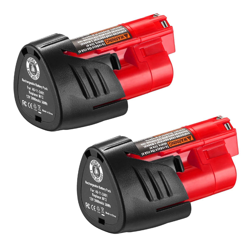 ORHFS 3000mAh 12Volts Replacement Batteries Compatible with Milwaukee M12 XC 48-11-2411 48-11-2420 48-11-2401 48-11-2402 Cordless Tools Batteries - NewNest Australia