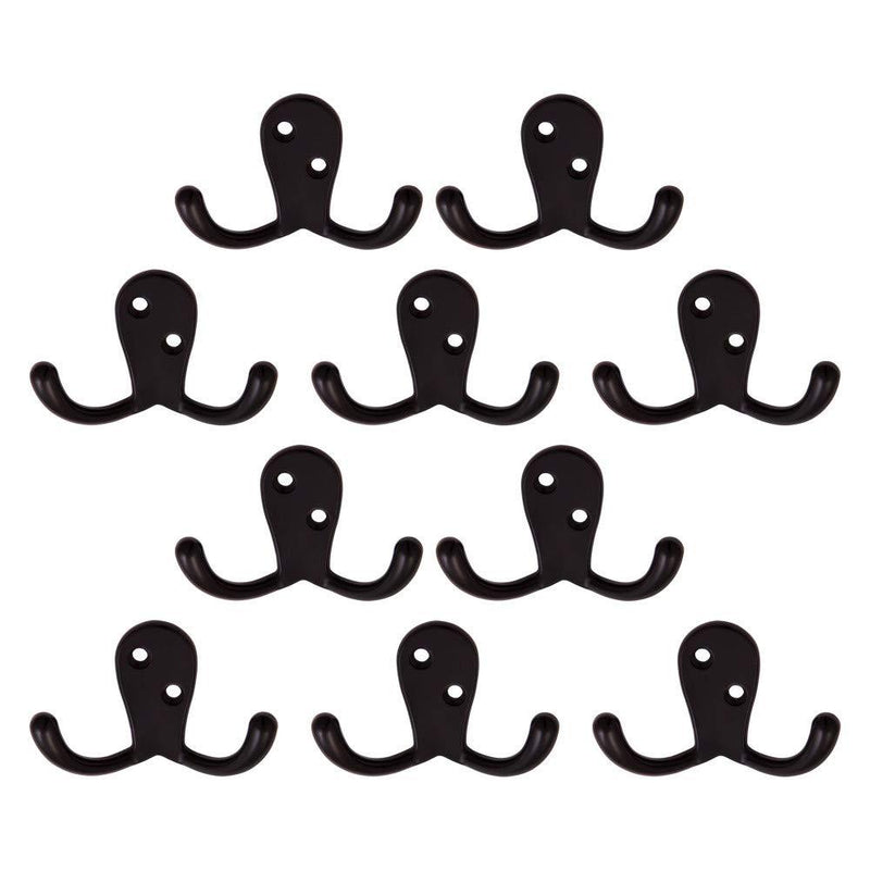 NewNest Australia - Design House 207787 Double Hook 10 Pack Matte Black 10-Pack 