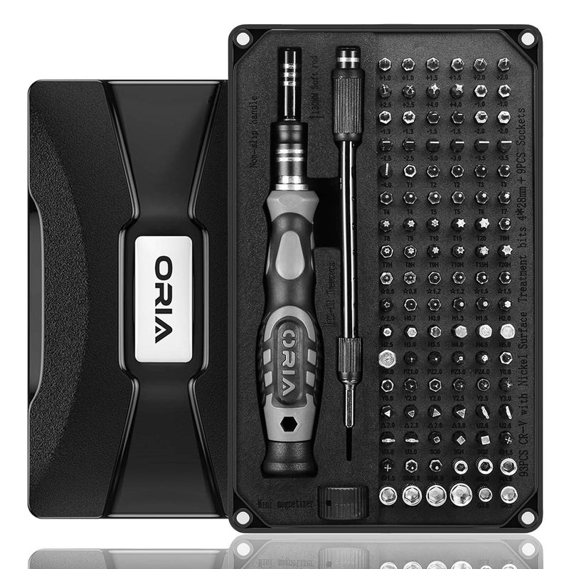 ORIA Screwdriver Set, New Version 106 in 1 Screwdriver kit with 102 Precision Screwdriver bits, Professional Repair Tool Kit with Magnetic Ring for Smartphone, Tablet, PC, Toys. Black - NewNest Australia