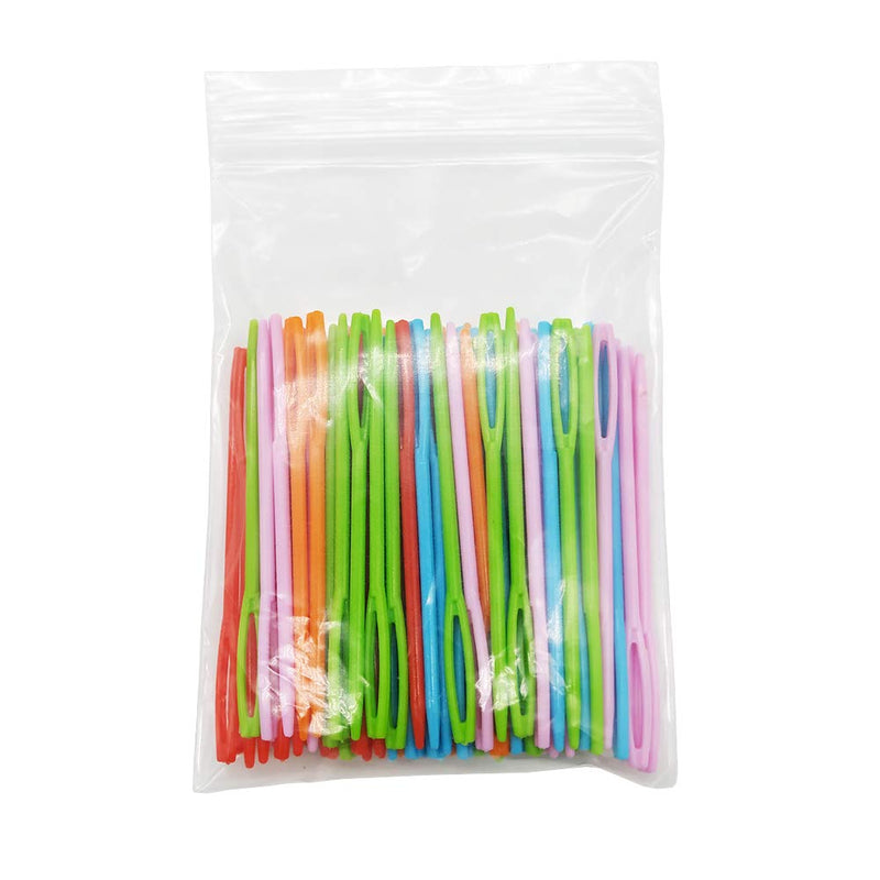 100 Pieces Colorful Plastic Sewing Needles, 7CM Length, Large Eye 2mm x 15 mm, Blunt Needles, Learning Needles, Plastic Yarn Needles, Safety Lacing Needles, Safety Needles for Kids, Darning Needles - NewNest Australia