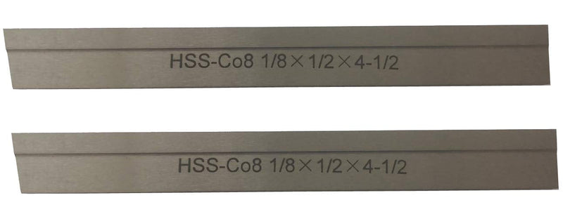Set of 2 8% Cobalt 1/8" x 1/2" x 4-1/2" for Lathe Parting Cut Off Blade Parallel Tyle - NewNest Australia