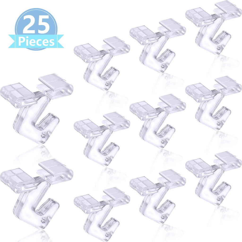 NewNest Australia - 25 Pieces Clear Drop Ceiling Hooks Polycarbonate Ceiling Hanger T-Bar Track Clip Suspended Ceiling Hooks for Hanging Plants Office Signs Decorations 