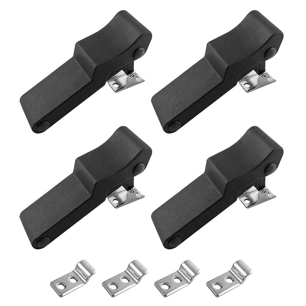 QWORK 4 Pack Flexible Rubber Draw Latch Black Soft Front Storage Rack Latch with Concealed Keeper for Cooler, Cargo Box Rubber Draw Latch 1 - NewNest Australia