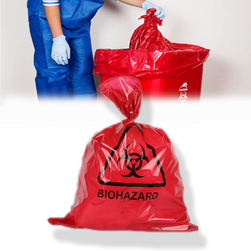 Biohazard Waste Bags - Disposable Safety Bag, Autoclavable, Puncture Resistant, 20 Gal Capacity, 1.77 mil, 45 mircon, 24"x 31" (10 PCS) - NewNest Australia