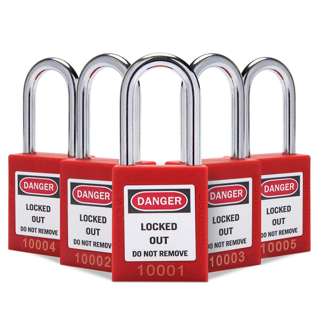 Lockout Tagout Locks Lockout Locks Keyed Different Safety Padlocks Loto Locks for Lock Out Tag Out (5,red) 5 Red - NewNest Australia