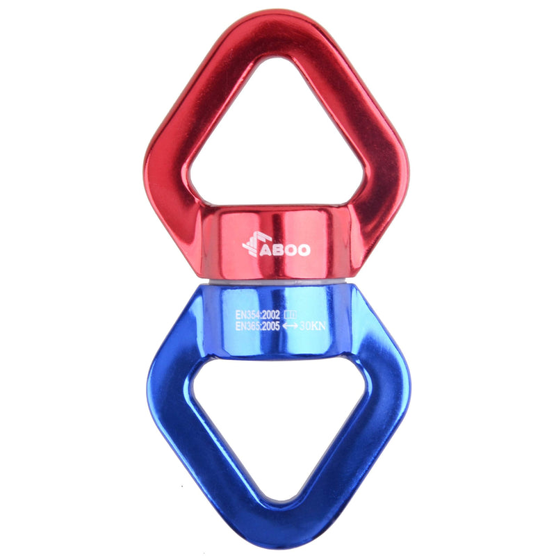 Azarxis 30KN Tree Swing Swivel Spinner, Safest Rotational Climbing Rope Devices Hanging Hook Accessory for Children’s Web Tree Swing Setting, Aerial Silks Dance Red + Blue - NewNest Australia