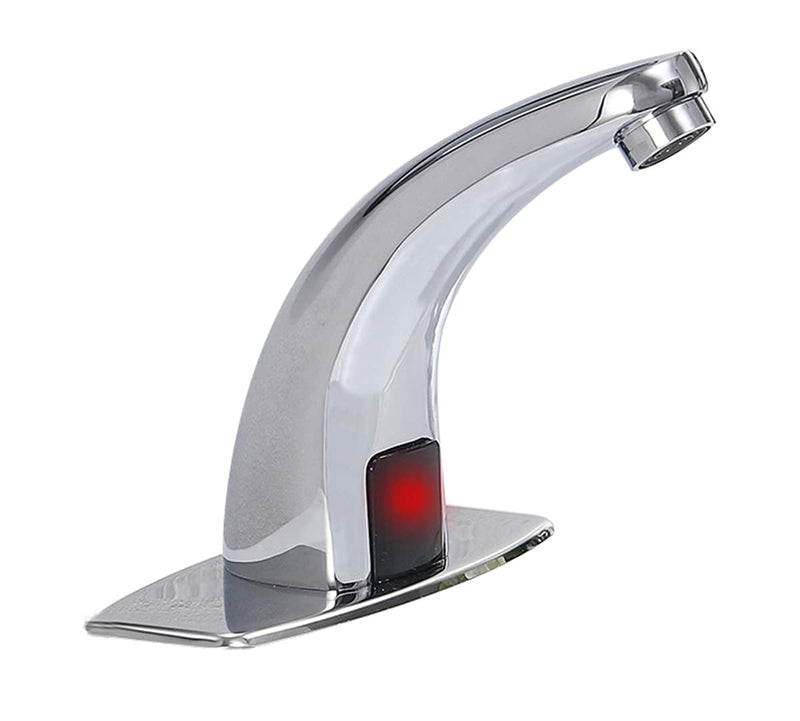 Bathroom Sink Faucet Touchless Temperature Automatic Sensor Commercial Deck Mount Solid Brass Motion Activated Bath Tub Lavatory Basin Vanity Aerator One Hole Brass Mixer Tap Touch-Free Chrome - NewNest Australia