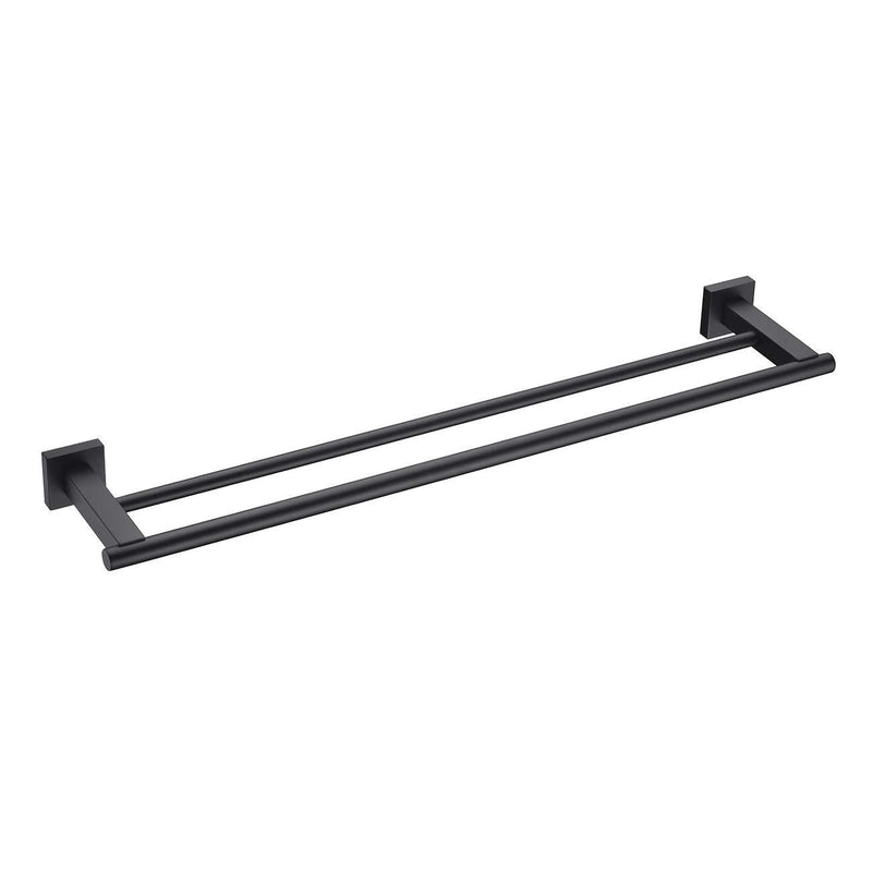 KLXHOME Matte Black Double Bath Towel Bar 24-Inch SUS 304 Stainless Steel Towel Holder Rack for Bathroom, A02B60B - NewNest Australia