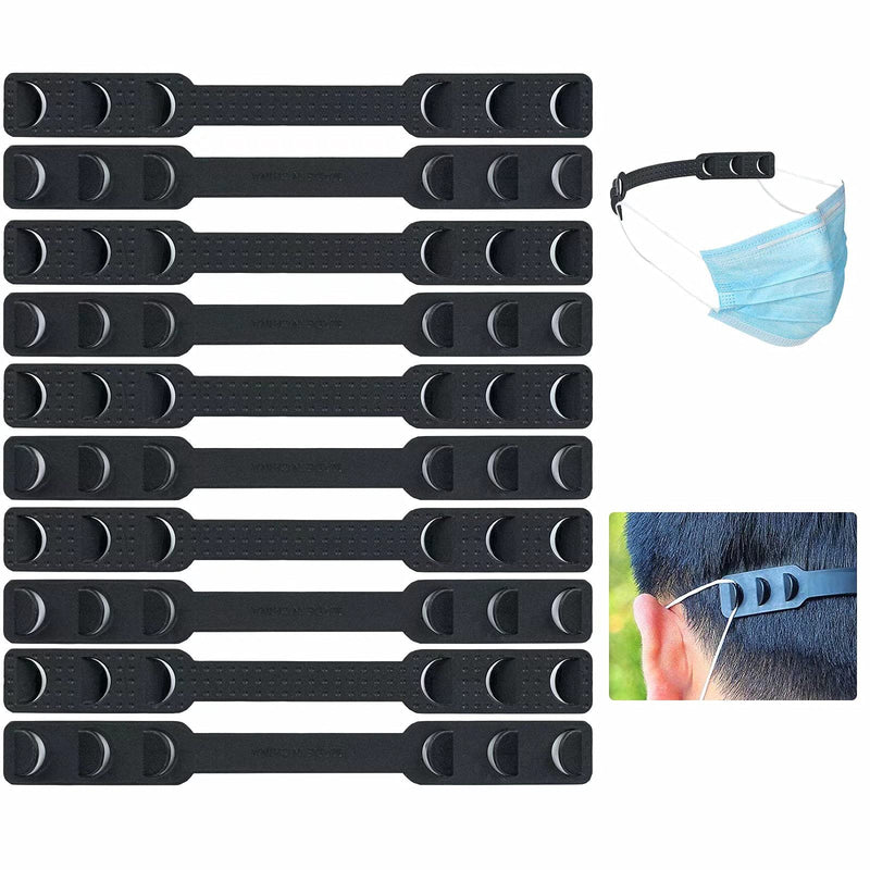 BEITESTAR Ear Savers for Masks - Mask Holders to Protect Ears, Mask Straps for Back of Head, Mask Hooks Behind Head (10pcs, Black) - NewNest Australia