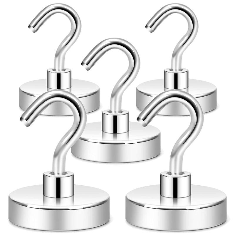 Neosmuk Magnetic Hooks Heavy Duty,100 lb Strong Magnet with Hook for Fridge, Super Neodymium Extra Strength Industrial Hooks for Hanging, Magnetic Hanger for Toolbox, Cruise, Grill, Coat and Storage 5 100lbs plus hooks - NewNest Australia