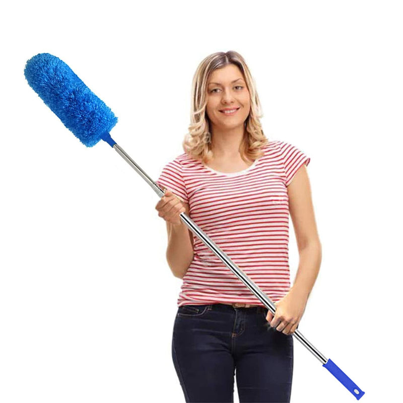 DELUX Microfiber Feather Duster Extendable Duster with 100 inches Extra Long Pole, Bendable Head & Long Handle Dusters for Cleaning Ceiling Fan, High Ceiling, Blinds, Furniture & Cars Blue - NewNest Australia