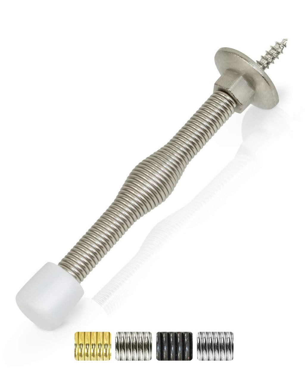 Jack N’ Drill Door Stopper (20 Pack) - 3” Light Duty Spring Door Stop with Flexible Spring and Non-Marking Tip, Screw in Door Stops with Finishes to Match Every Home and Office Satin Nickel - NewNest Australia