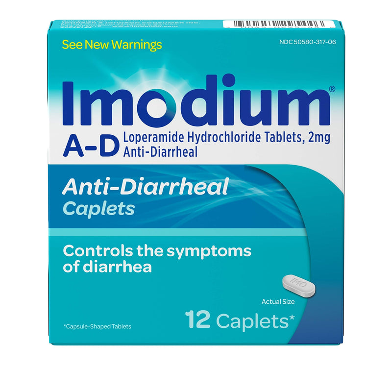 Imodium AD Diarrhea Relief Caplets with Loperamide Hydrochloride, 12 Count 12 Count (Pack of 1) - NewNest Australia